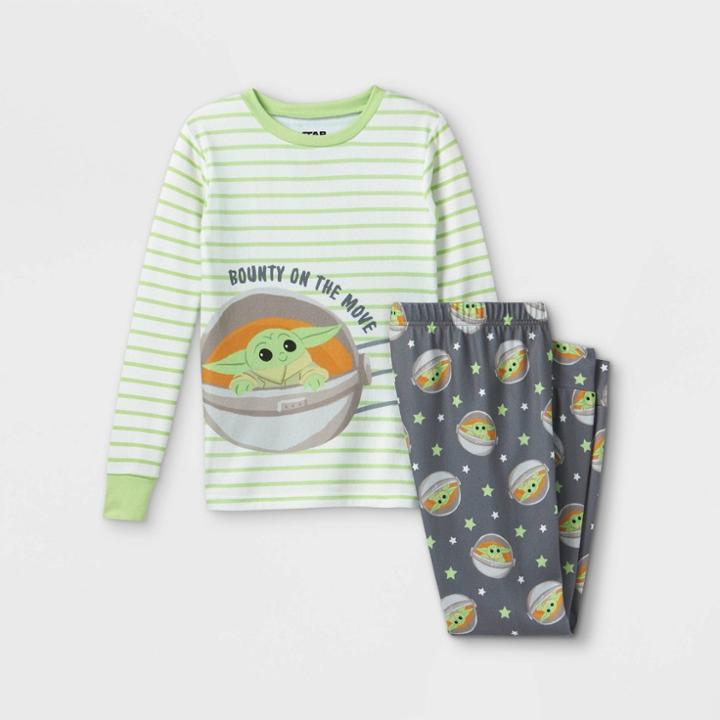 Boys' Star Wars Baby Yoda 2pc Slim Fit Hacci Pajama