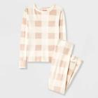 Girls' 2pc Long Sleeve Snuggly Soft Pajama Set - Cat & Jack Cream