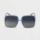 Women's Oversized Plastic Square Sunglasses - A New Day Blue