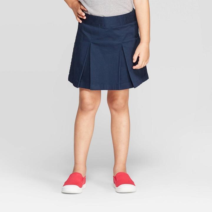 Toddler Girls' Uniform Pleated Skort - Cat & Jack Navy 2t, Fighter Pilot Blue