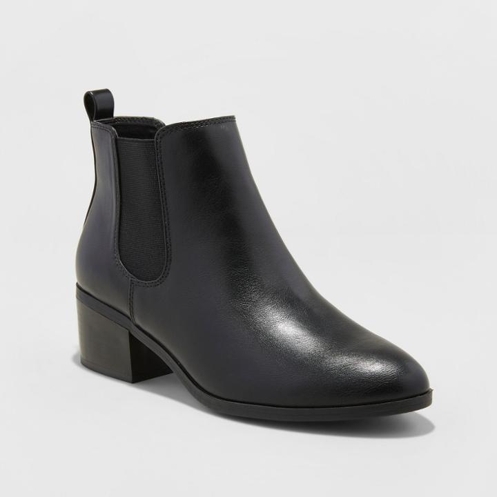 Target Women's Ellie Wide Width Chelsea Boots - A New Day Black 8w,