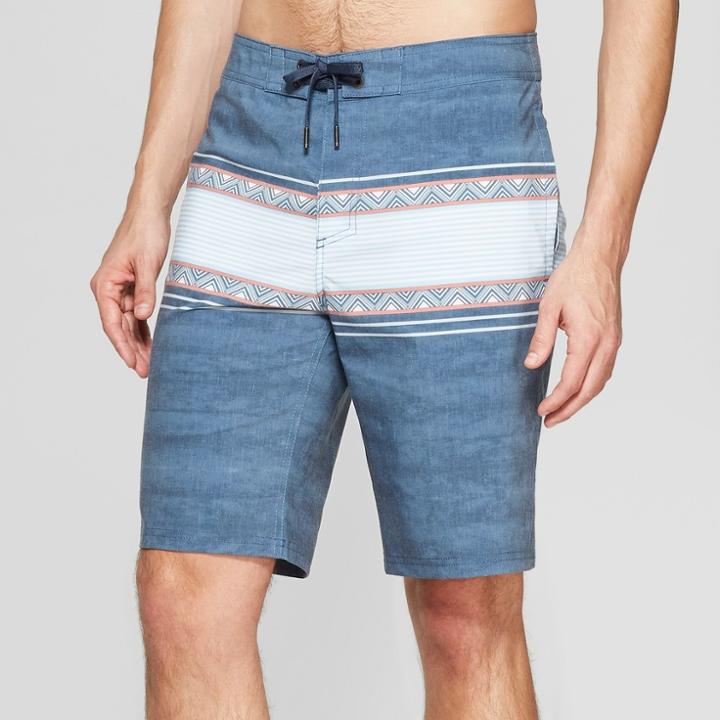 Men's 10 Geo Board Shorts - Goodfellow & Co Blue
