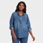 Women's Plus Size Long Sleeve Button-down Shirt - Ava & Viv