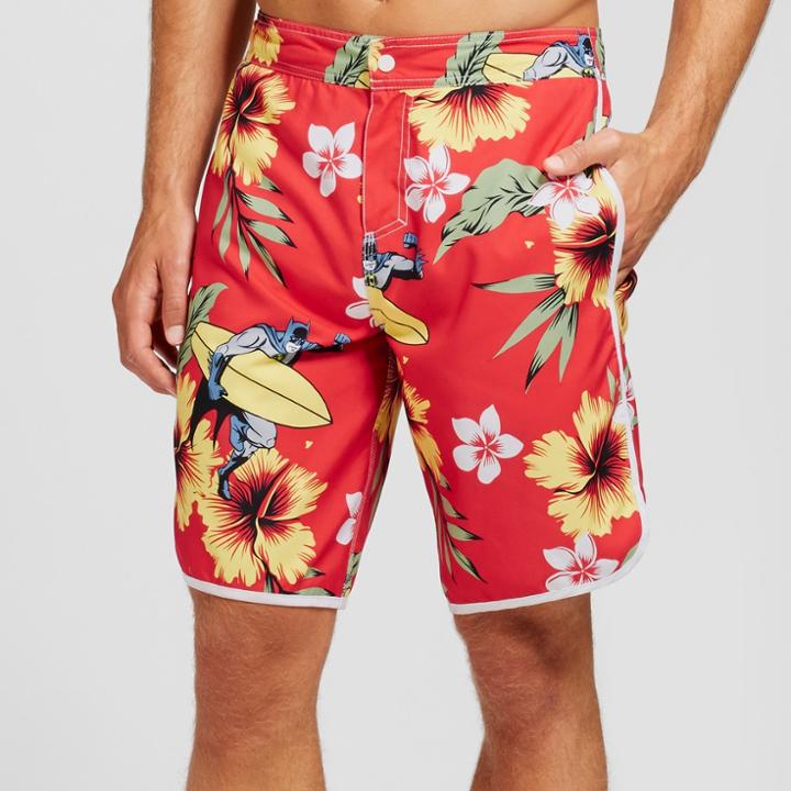 Men's Dc Comics Batman Floral Print Board Shorts