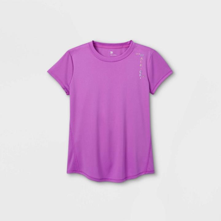 Girls' Short Sleeve 'warrior' Graphic T-shirt - All In Motion Violet