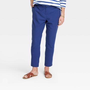 The Nines By Hatch Maternity Twill Paperbag Pants Blue