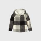 Girls' Buffalo Check Sherpa Zip-up Sweater - Cat & Jack Black/cream