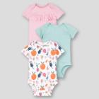 Lamaze Baby Girls' 3pk Spice Short Sleeve Bodysuit - Light Pink Newborn