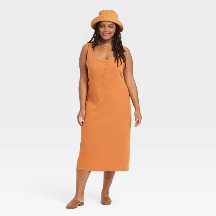 Women's Plus Size Tank Dress - Universal Thread Orange