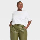 Women's Plus Size Elbow Sleeve T-shirt - Who What Wear White