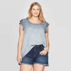Women's Plus Size Short Sleeve Scoop Neck T-shirt - Universal Thread Blue
