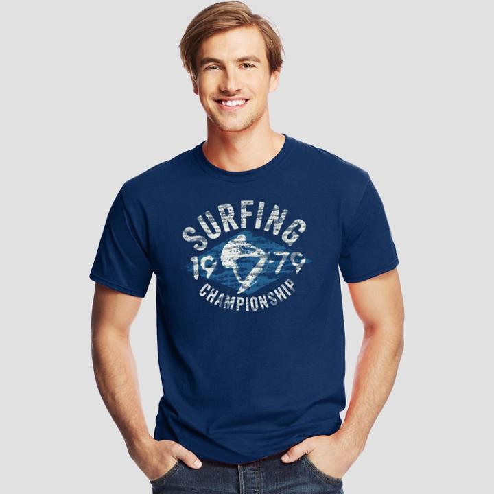 Hanes Men's Short Sleeve Graphic T-shirt - Dark Blue