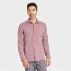 Men's Long Sleeve Button-up T-shirt - All In Motion Grape