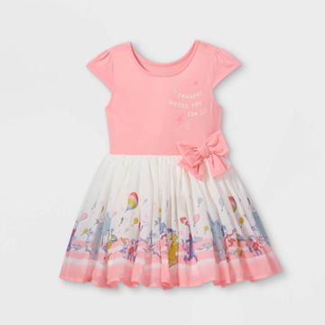Toddler Girls' Dr. Seuss Short Sleeve Chiffon Dress - Pink