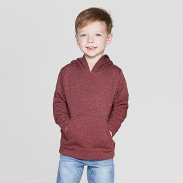 Toddler Boys' Fleece Hoodie Sweatshirt - Cat & Jack Crisp Berry 12m, Boy's, Red