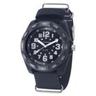Men's U.s. Air Force C42 Backlight Watch By Wrist Armor, Black And White Dial, Black Nylon Strap,