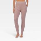 Warm Essentials By Cuddl Duds Women's Waffle Thermal Leggings With Pockets - Mauve Shadow