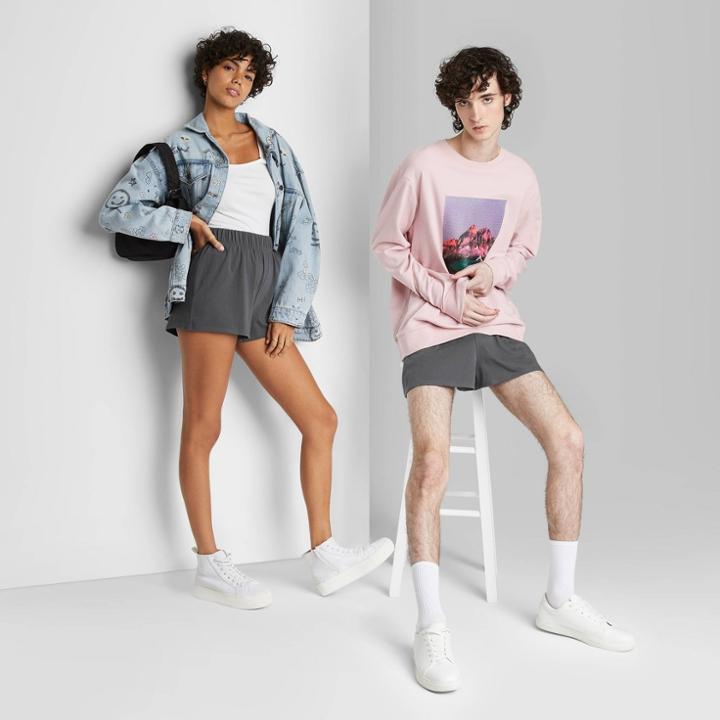High-rise Pull-on Shorts - Wild Fable Gray