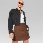 Women's High Waist Printed Corduroy Mini Skirt - Wild Fable Brown