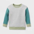 Toddler Boys' Fleece Crewneck Pullover Sweatshirt - Cat & Jack Green/gray