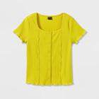Girls' Button-front Exposed Seam T-shirt - Art Class Yellow