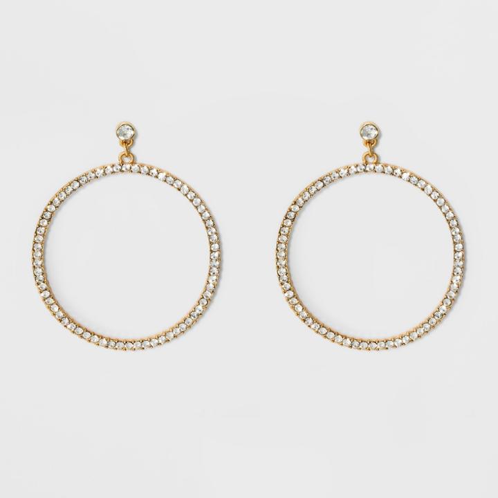 Sugarfix By Baublebar Oversized Hoop With Crystal Earrings - Gold, Women's