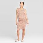 Maternity Printed Sleeveless Midi T-shirt Dress - Isabel Maternity By Ingrid & Isabel Rust M, Women's, Size: Medium,