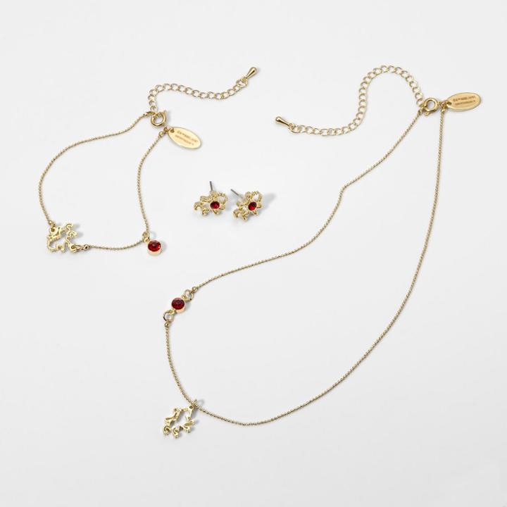 Girls' Harry Potter Gryffindor 3pc Earring Bracelet & Necklace Set,