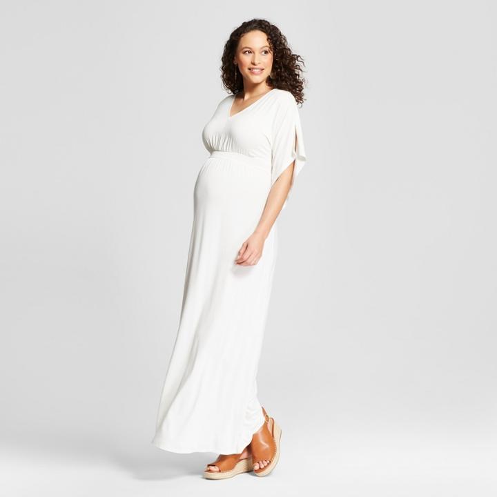 Maternity Knit Kimono Sleeve Dress - Isabel Maternity By Ingrid & Isabel White L, Infant Girl's