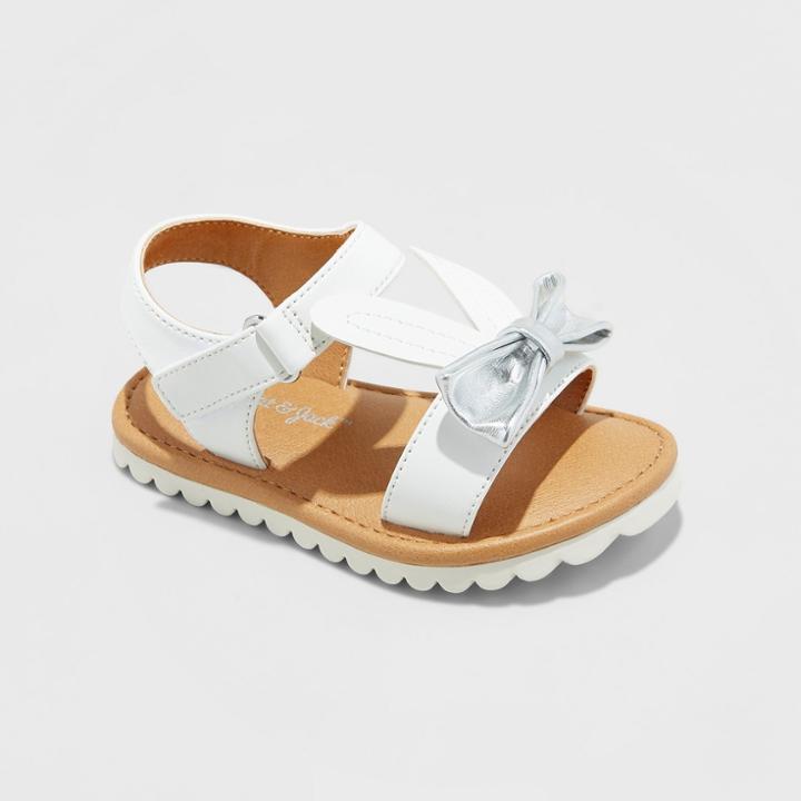Toddler Girls' Calandra Slide Sandals - Cat & Jack White