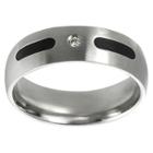 Men's Daxx Stainless Steel Wedding Band - Silver