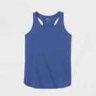 Girls' Laser Cut Stretch Woven Tank Top - All In Motion Periwinkle Blue Xs, Girl's, Purple Blue