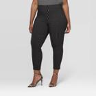 Women's Plus Size Stripe Skinny Cropped - Who What Wear Black/white Stripe