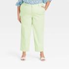 Women's Plus Size High-rise Straight Leg Ankle Pants - A New Day Green