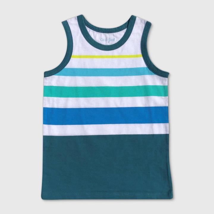 Toddler Boys' Striped Tank Top - Cat & Jack Blue 12m, Toddler Boy's