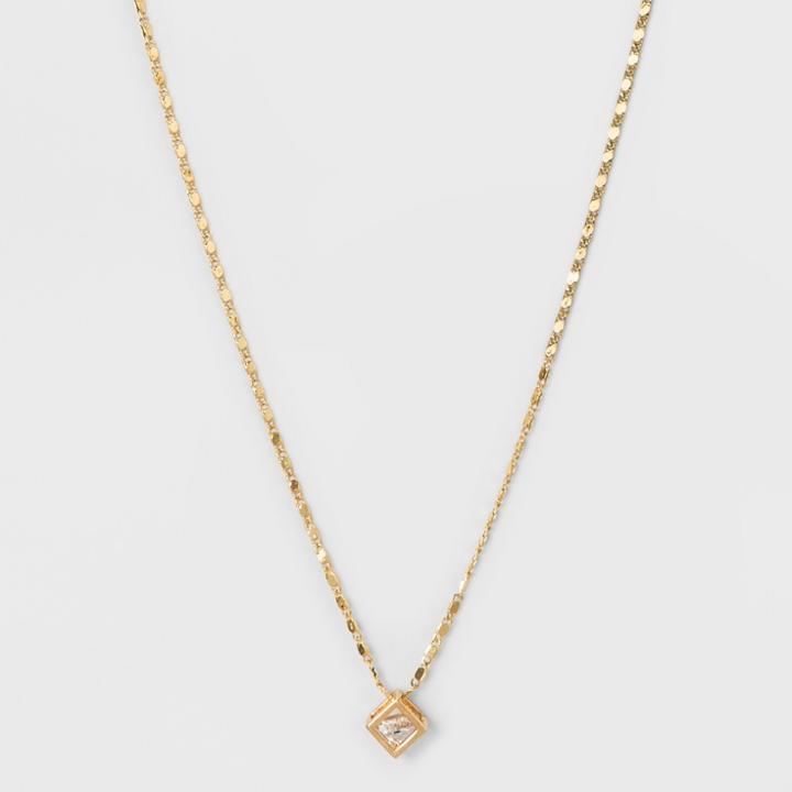 Caged Stone Short Necklace - A New Day Rose Gold