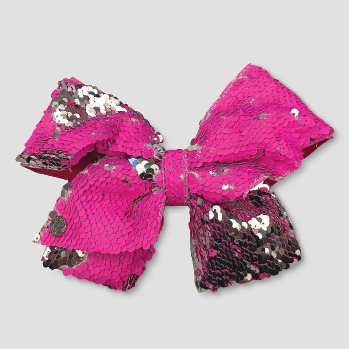 Girls' Jojo Siwa Sequined Bow Hair Clip - Pink/silver,