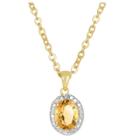 Target 1.10 Carat Tw Oval-cut Citrine And Diamond Accent Pendant Gold Plated (ij-i2-i3) (november), Girl's, Citrus