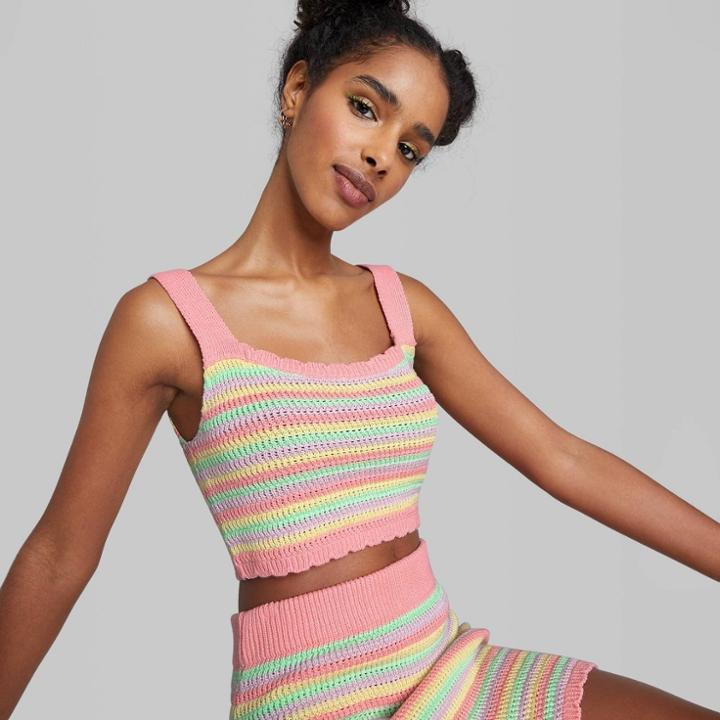 Women's Scoop Neck Sweater Knit Tank Top - Wild Fable Coral Pink