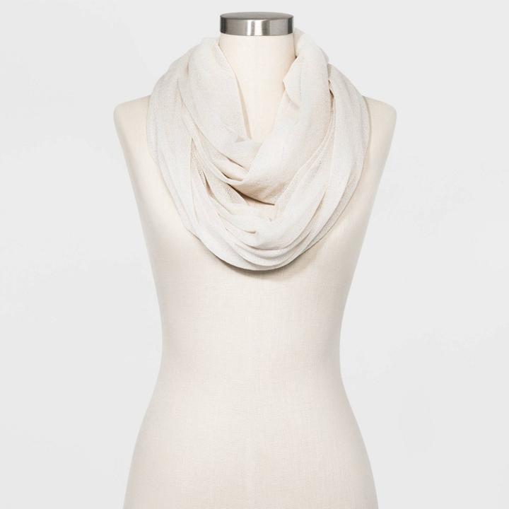 Women's Infinity Scarf - A New Day Cream One Size, Women's, White