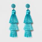 Sugarfix By Baublebar Tassel Drop With Beaded Stud Earrings - Turquoise, Girl's