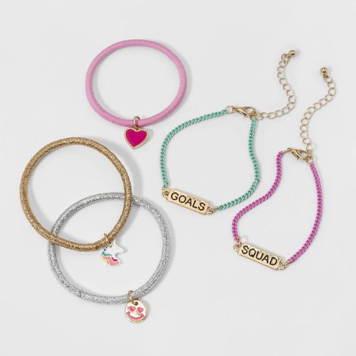 Girls' 5ct 'squad Goals' Bracelets - Cat & Jack,