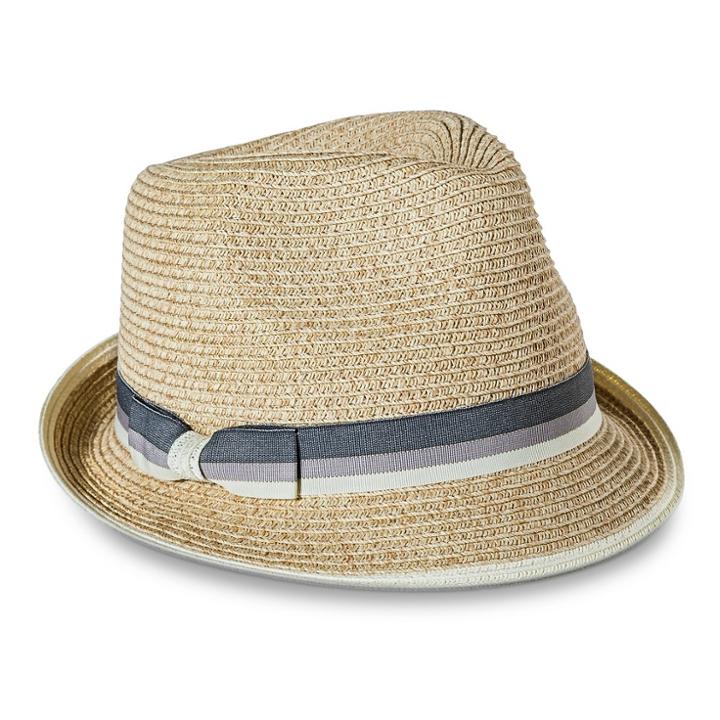 Women's Ivory Trim And Bow Sash Fedora Hat - Tan - Merona, Tan/multi Color