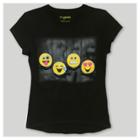 Girls' Emojination Emoji Short Sleeve T-shirt - Black Xs(4-5),
