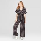 Target Women's Striped Print Dolman Sleeve Jumpsuit - Lux Ii - Black