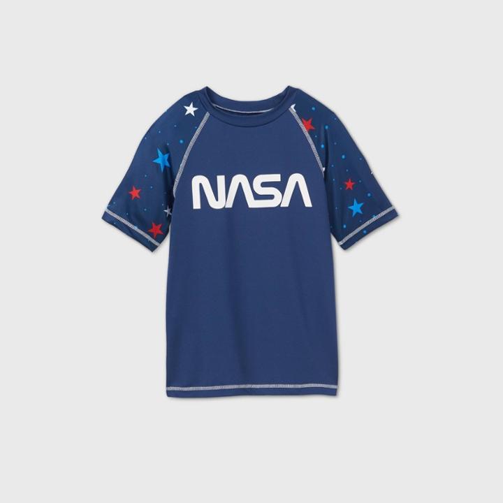 Boys' Nasa Rash Guard Swim Shirt - Navy