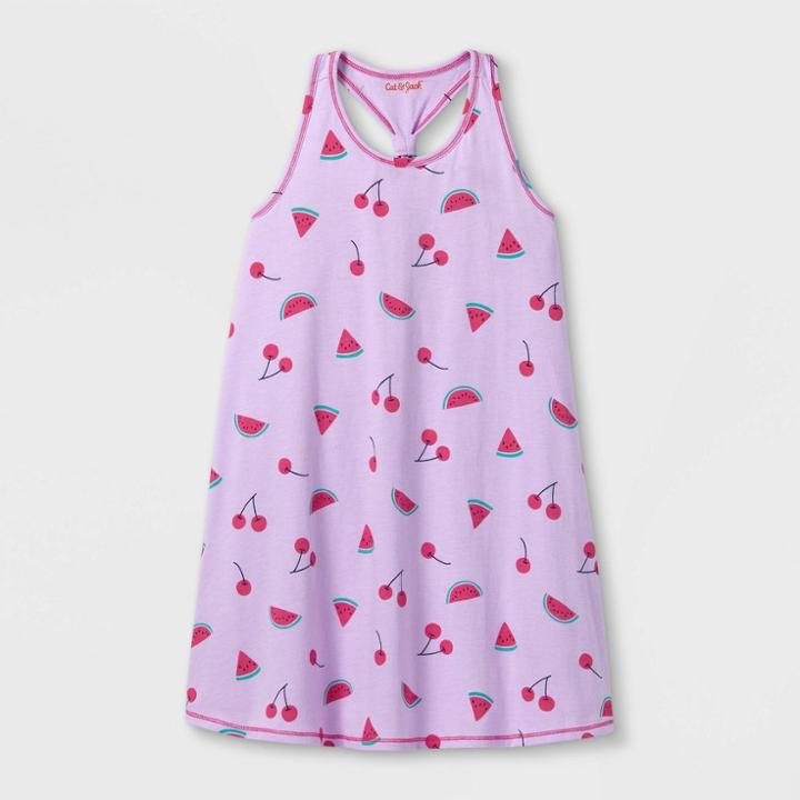 Girls' Printed Sleeveless Knit Dress - Cat & Jack Light Purple