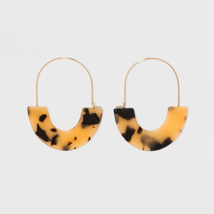 Sugarfix By Baublebar Glossy Resin Hoop Earrings - Tortoise, Girl's