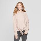 Women's Long Sleeve Tie Front Shirt - Knox Rose Pink