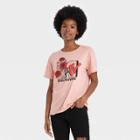 Women's Mtv Floral Print Short Sleeve Graphic T-shirt - Pink